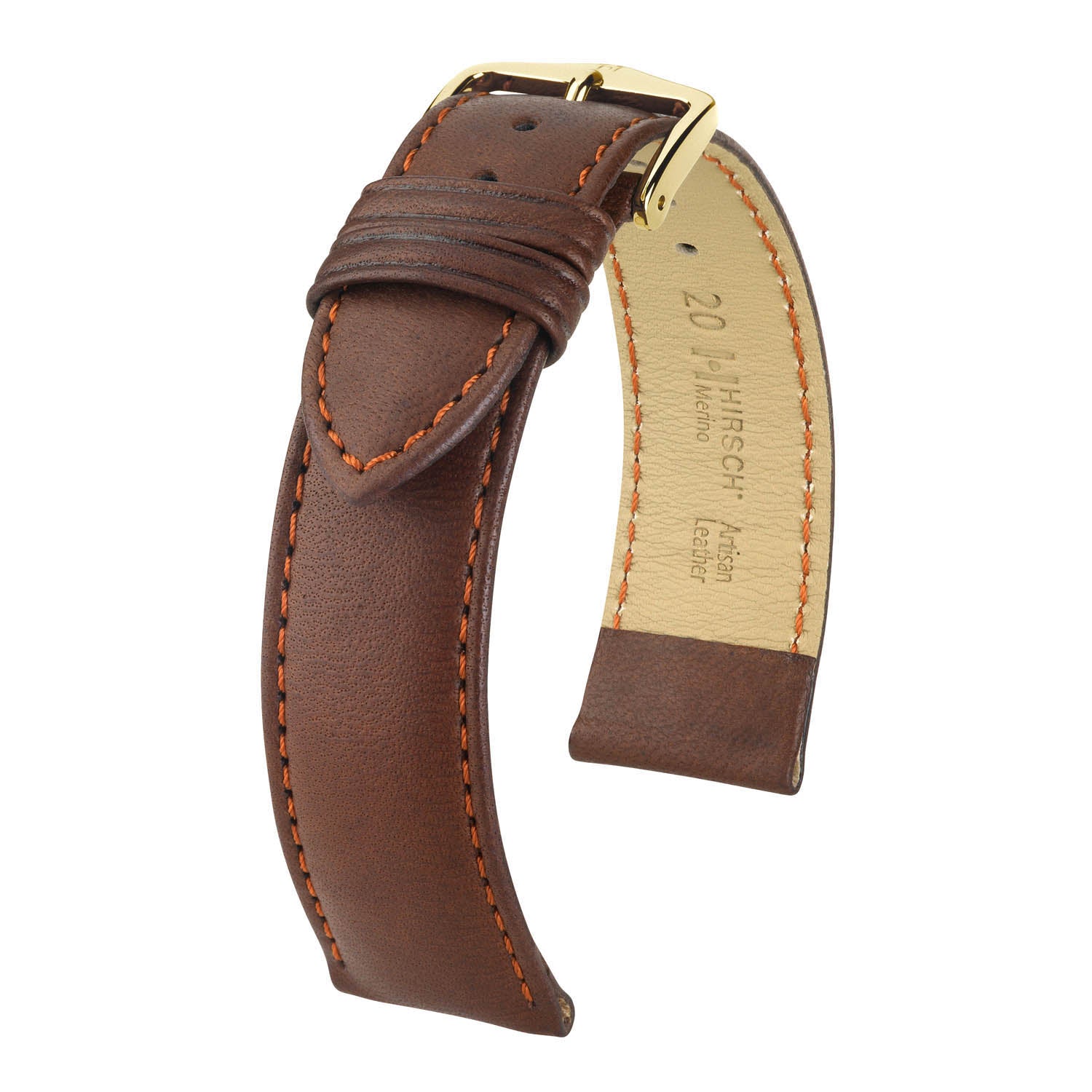 Hirsch Merino Brown Sheepskin Leather Watch Band
