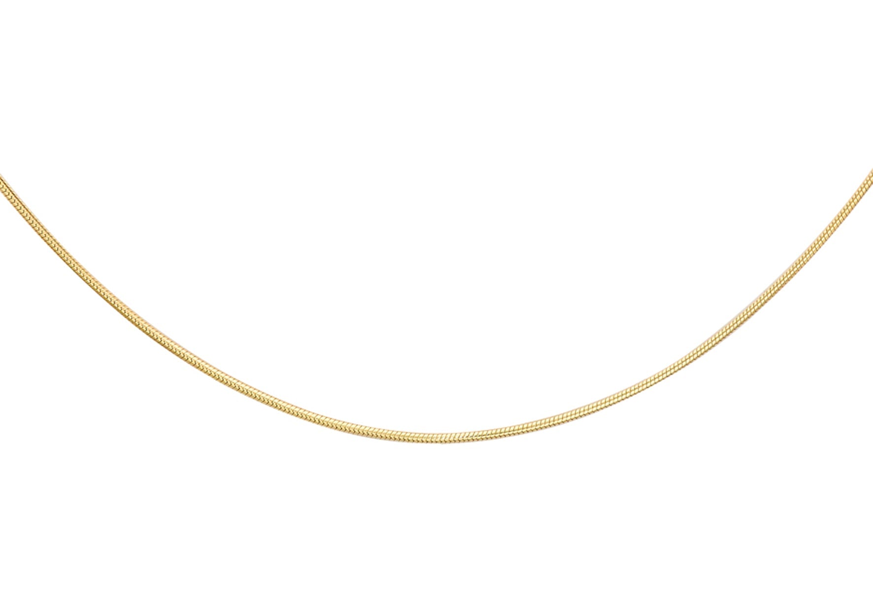 9K Yellow Gold Mini Round Snake Chain 40cm