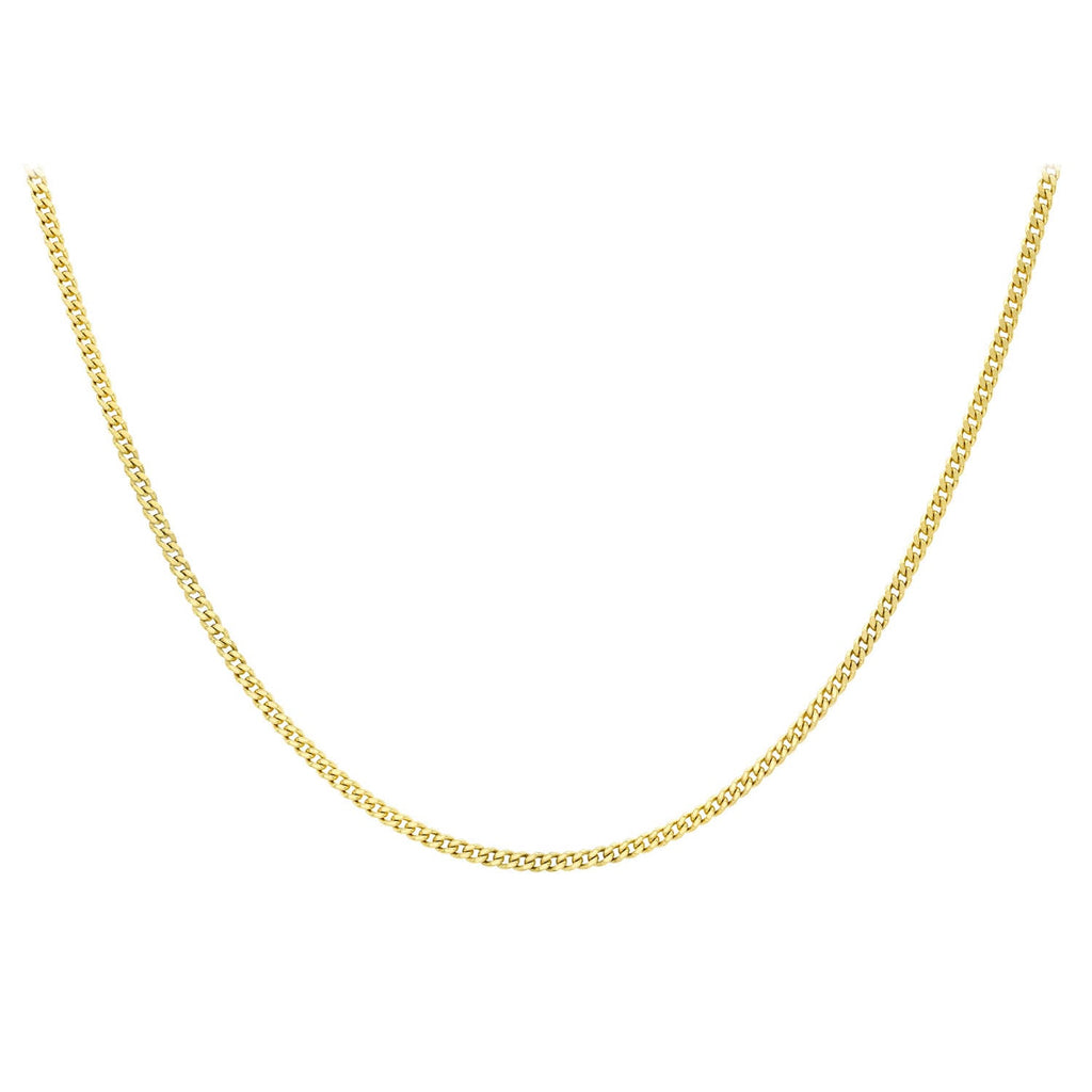 9K Yellow Gold 30 Diamond Cut Adjustable Curb Chain 46cm-51cm