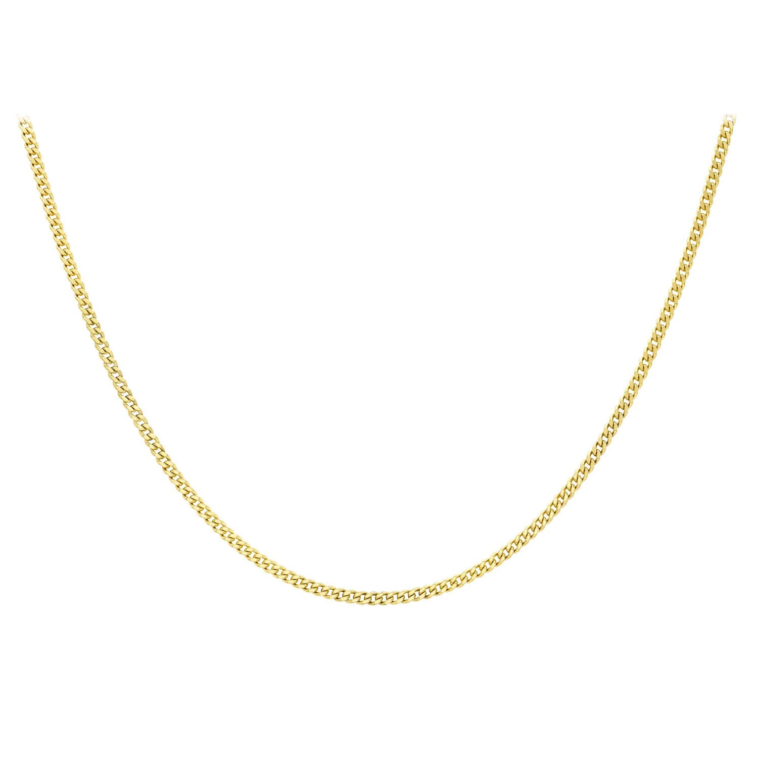 9K Yellow Gold 30 Diamond Cut Adjustable Curb Chain 46cm-51cm