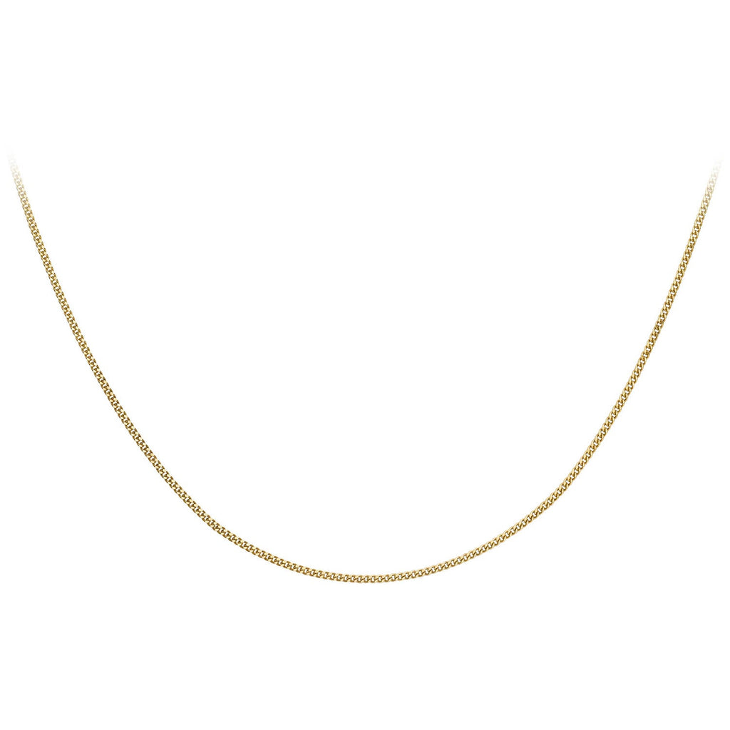 9K Yellow Gold 40 Diamond Cut Curb Chain 41cm