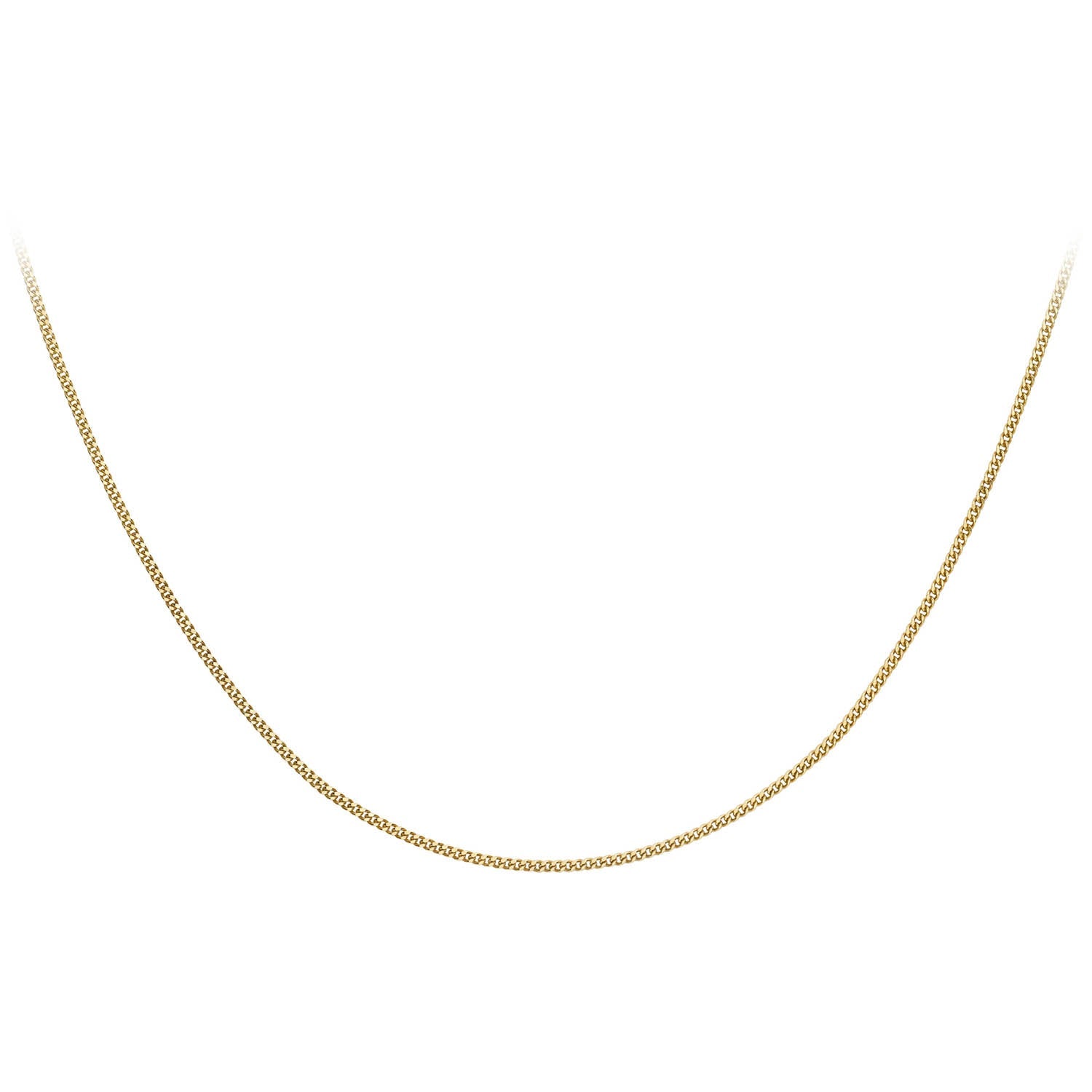 9K Yellow Gold 40 Diamond Cut Curb Chain 41cm