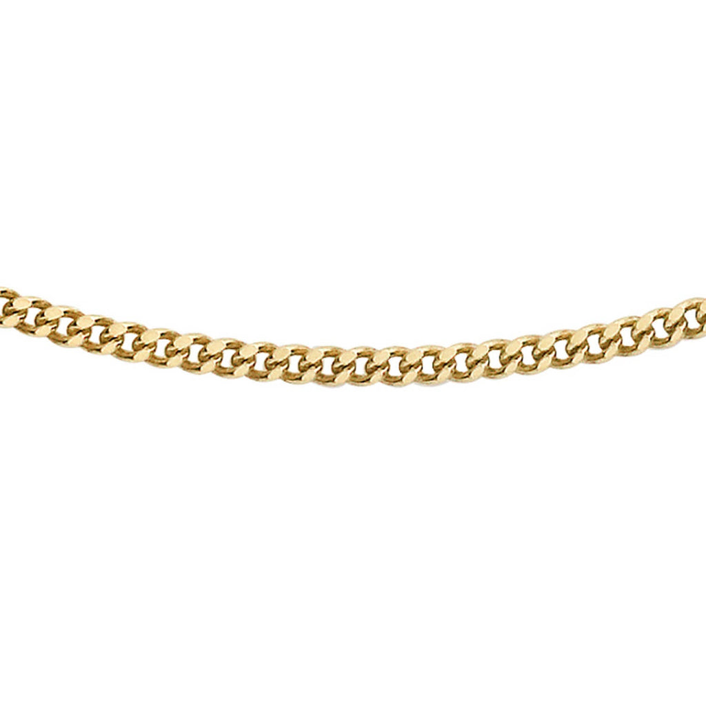 9K Yellow Gold 40 Diamond Cut Curb Chain 41cm