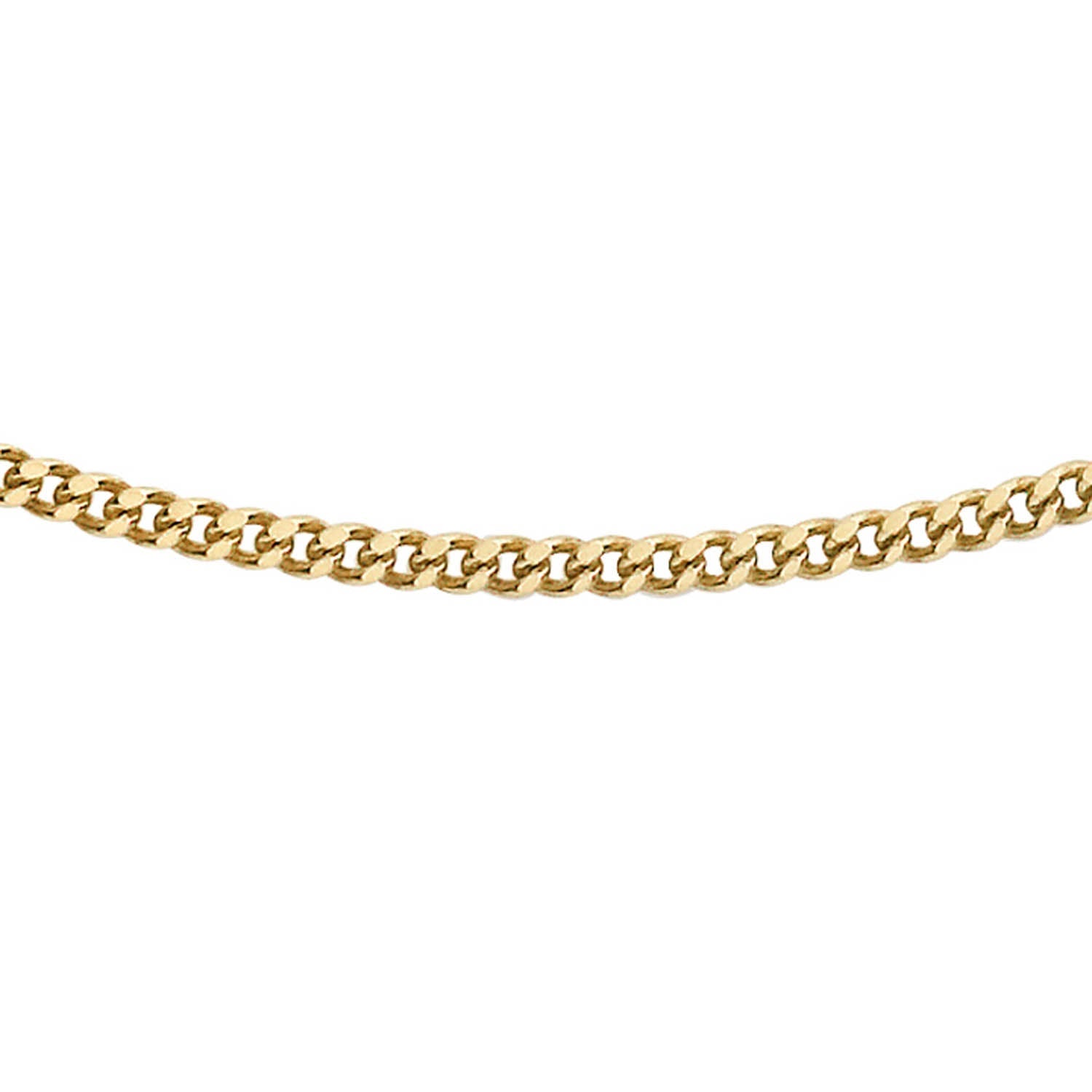 9K Yellow Gold 40 Diamond Cut Curb Chain 41cm