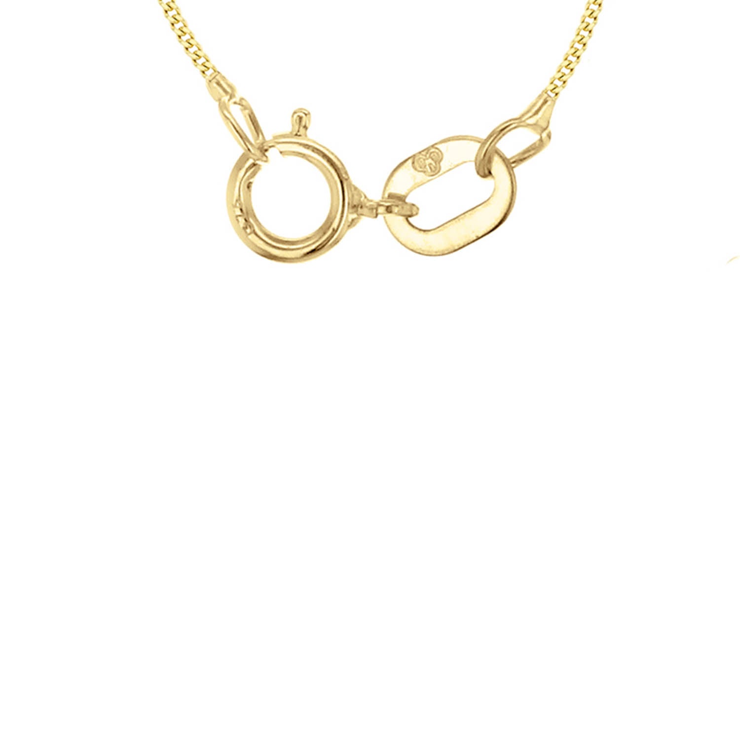 9K Yellow Gold Solid Cut Curb Chain 50cm