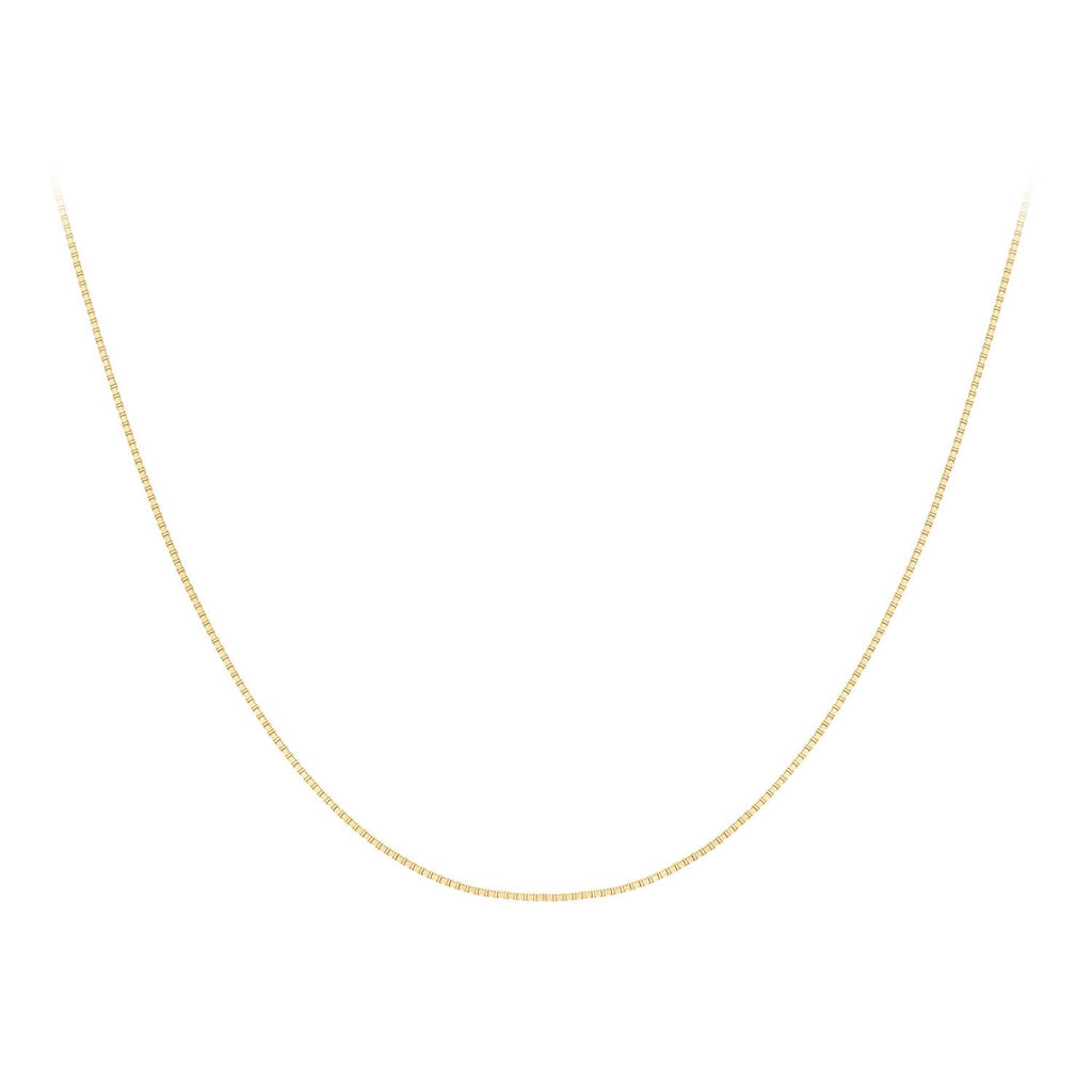 9K Yellow Gold Solid Venetian Box Chain 40-45cm