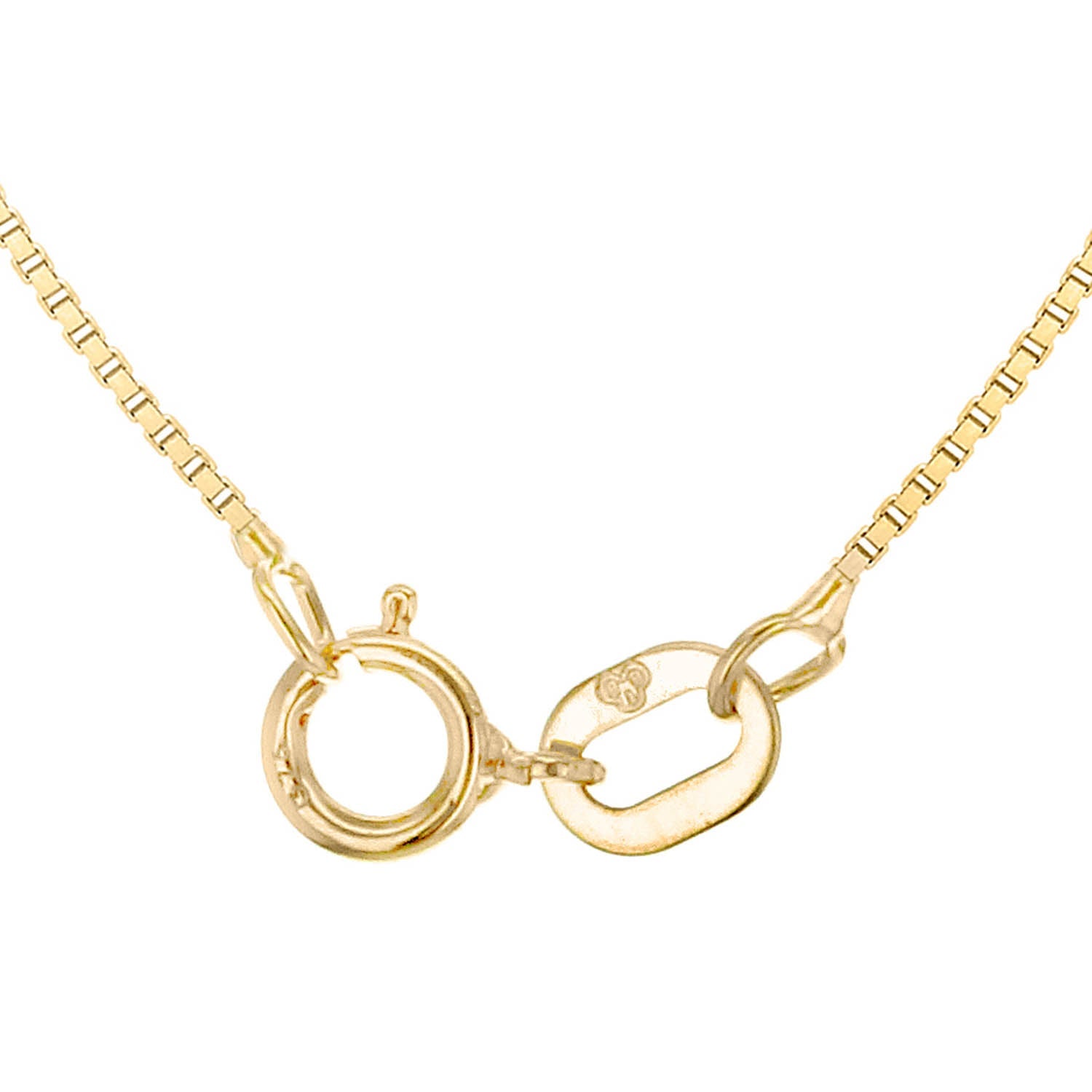 9K Yellow Gold Solid Venetian Box Chain 40-45cm