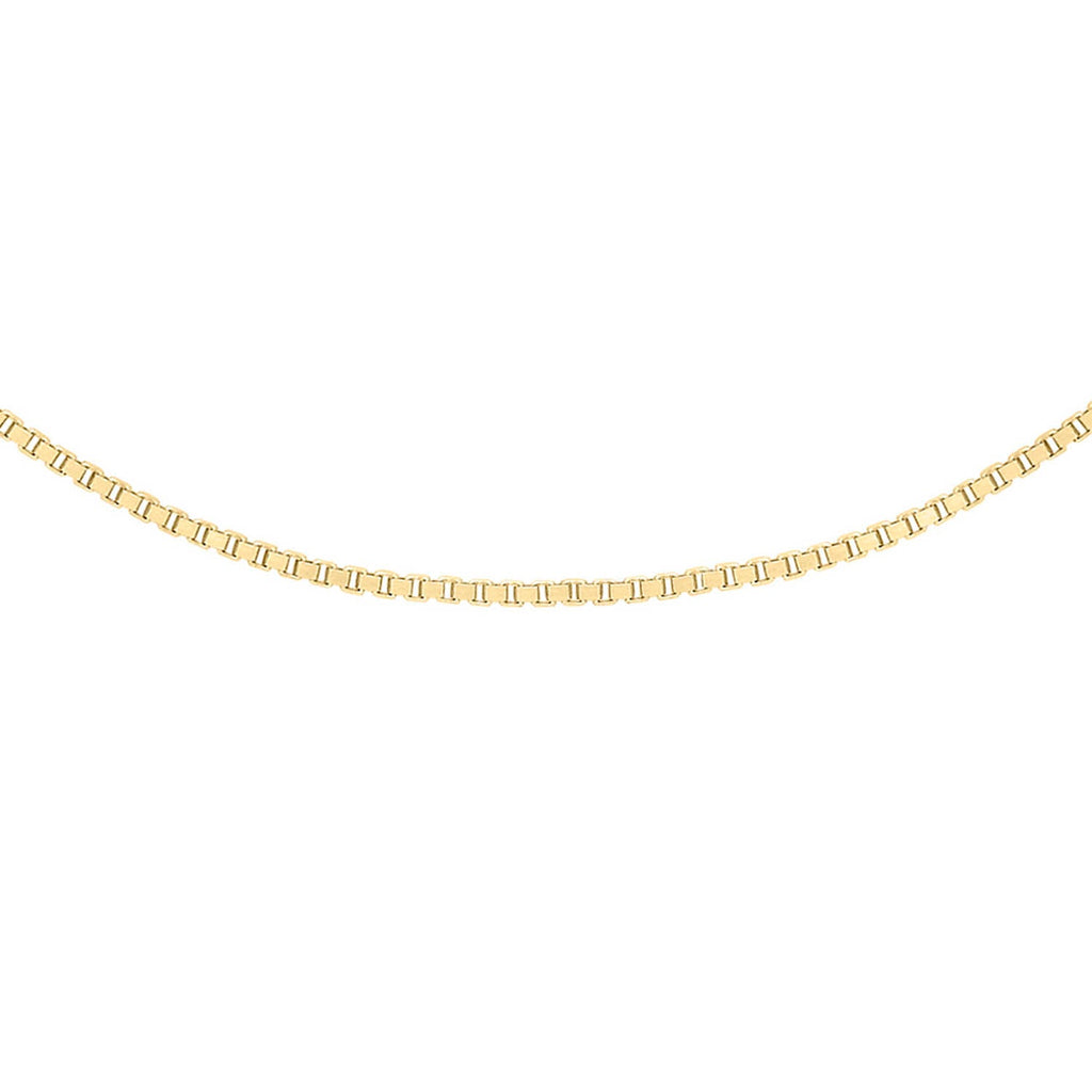 9K Yellow Gold Solid Venetian Box Chain 40-45cm
