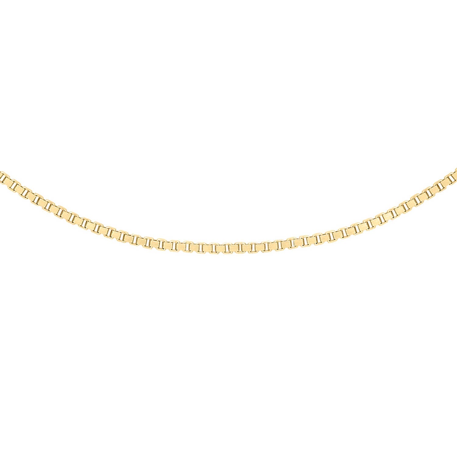 9K Yellow Gold Solid Venetian Box Chain 40-45cm