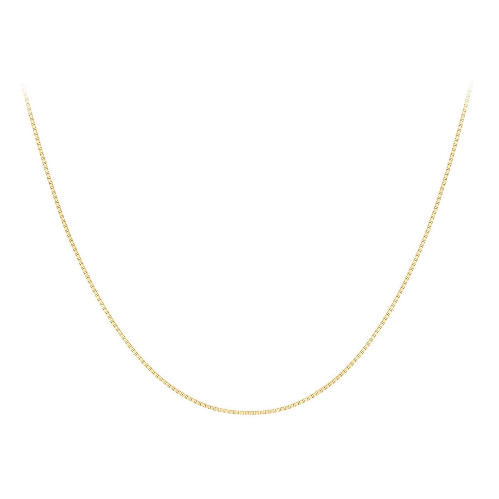 9K Yellow Gold Solid Venetian Box Chain 45-50cm
