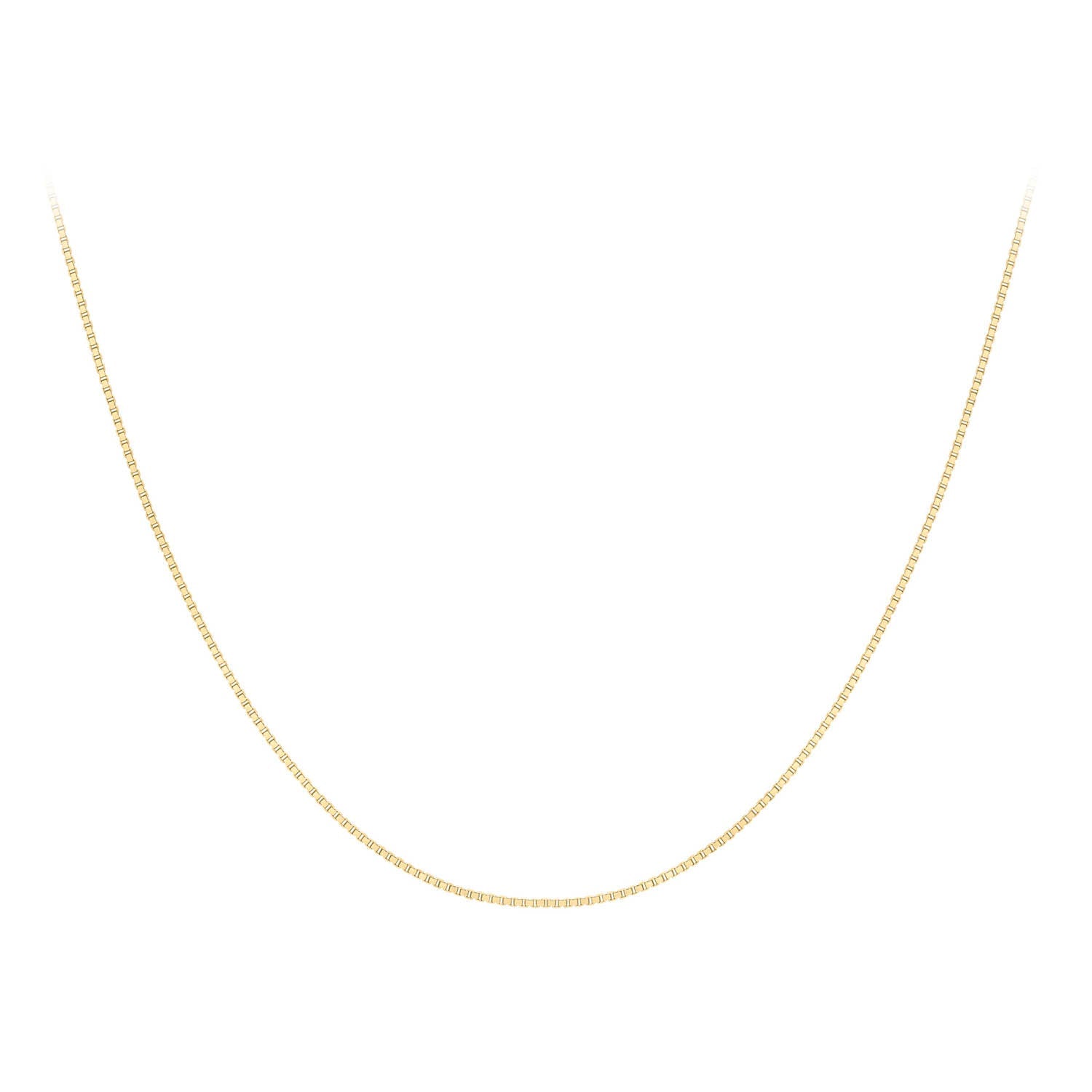 9K Yellow Gold Solid Venetian Box Chain 45-50cm