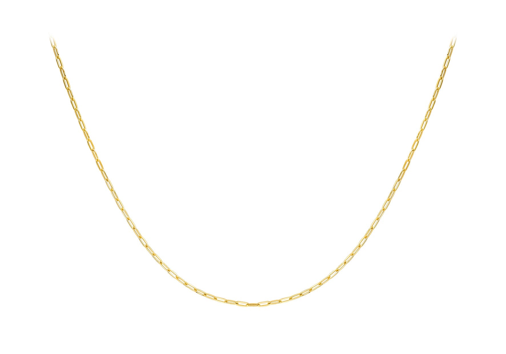 9K Yellow Gold Paper Chain Necklace 50 cm