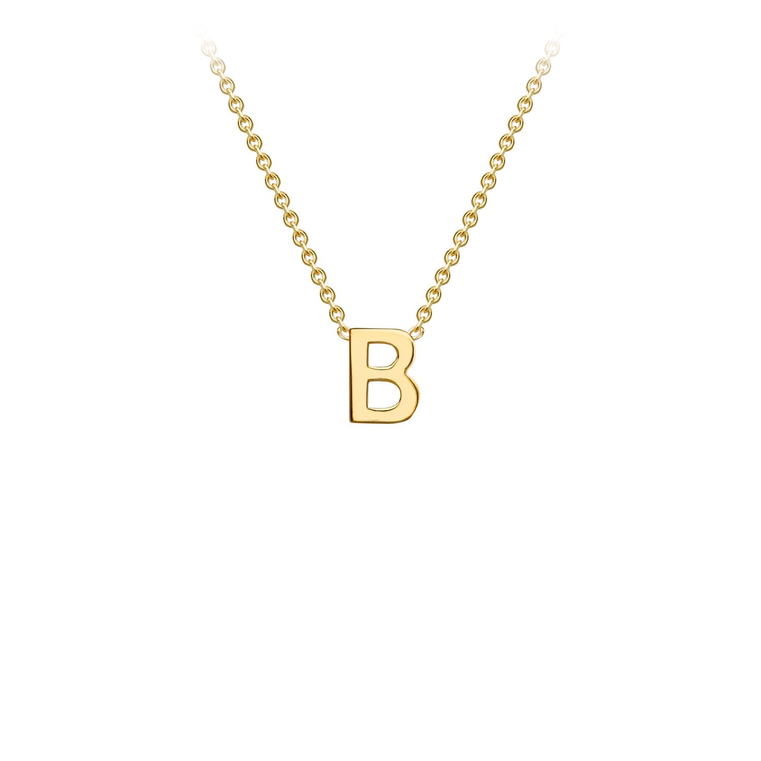 9K Yellow Gold 'B' Initial Adjustable Letter Necklace 38/43cm