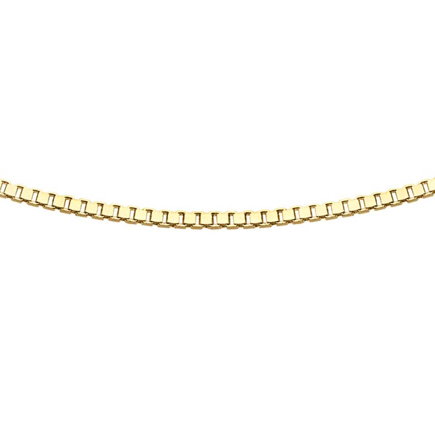 9K Yellow Gold 0.5mm Adjustable Heart Slider Box Chain 56cm