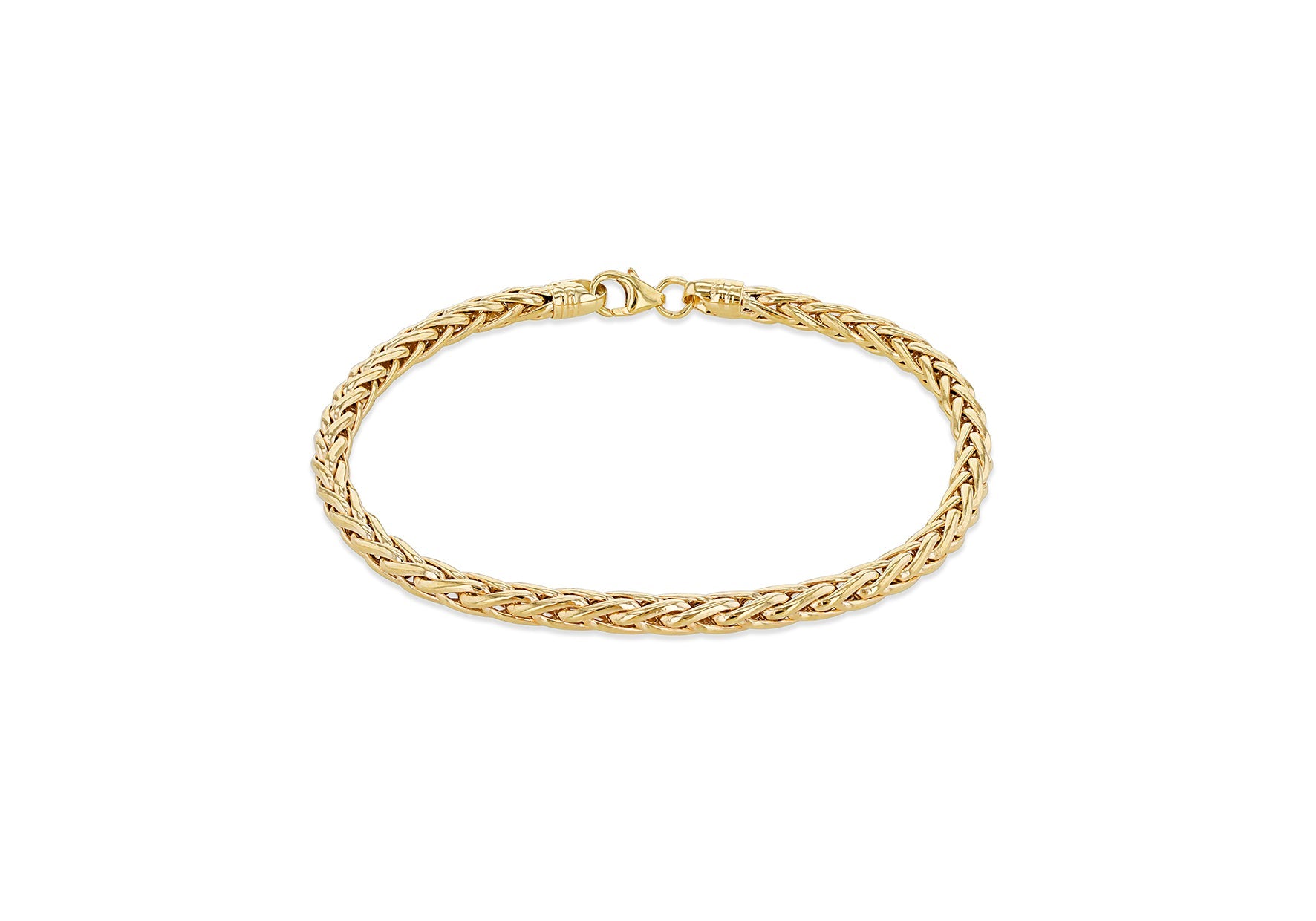 9K Yellow Gold Wheat Link Bracelet 19 cm