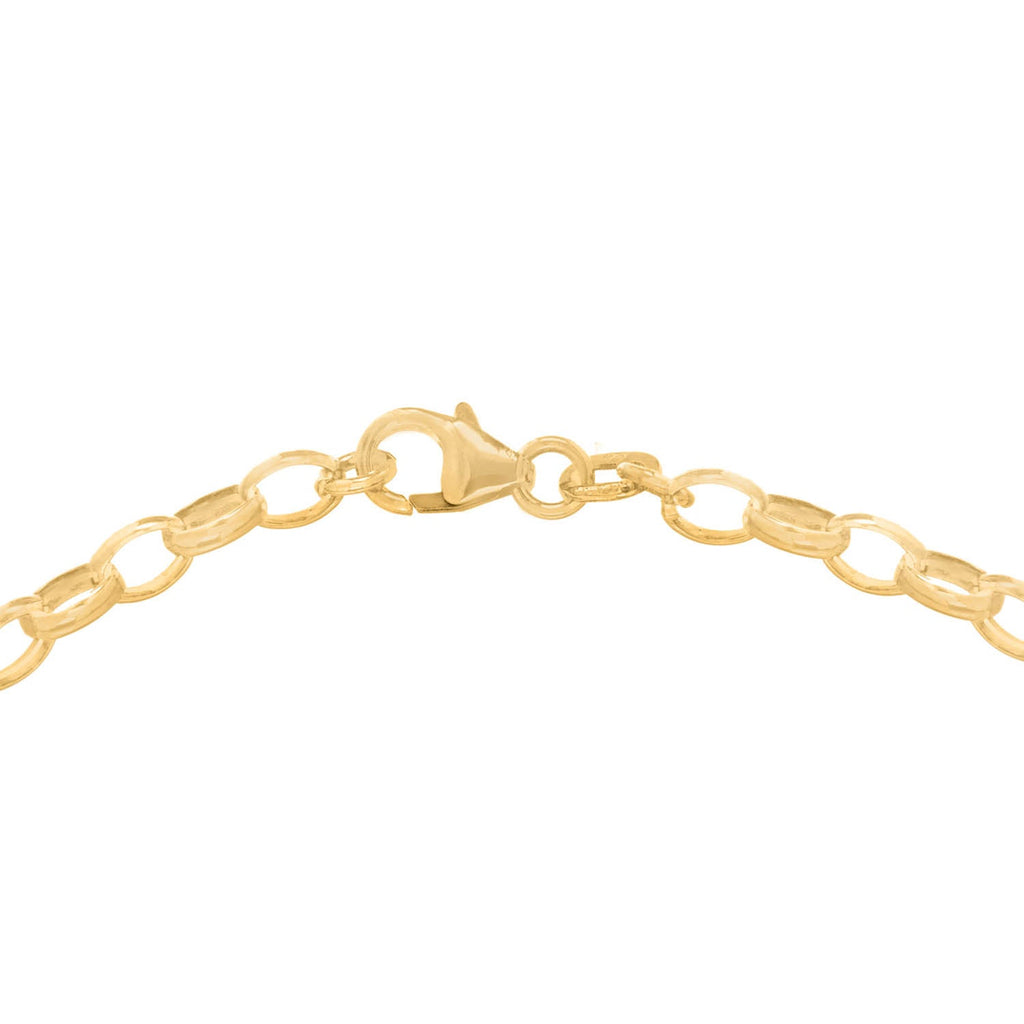 9K Yellow Gold Oval Belcher Bracelet 19cm
