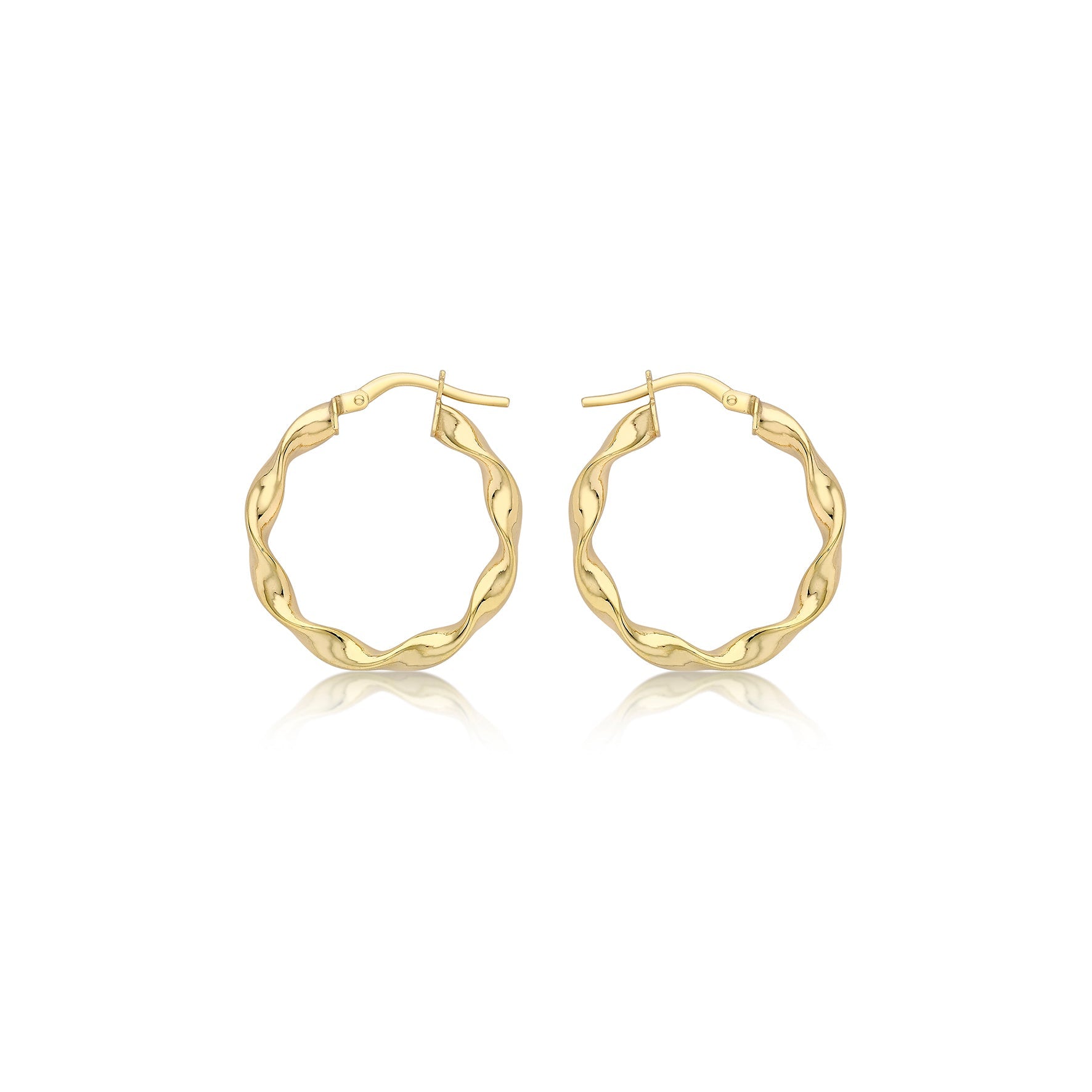 9K Yellow Gold 22.5mm Twist Hoop Creole Earrings