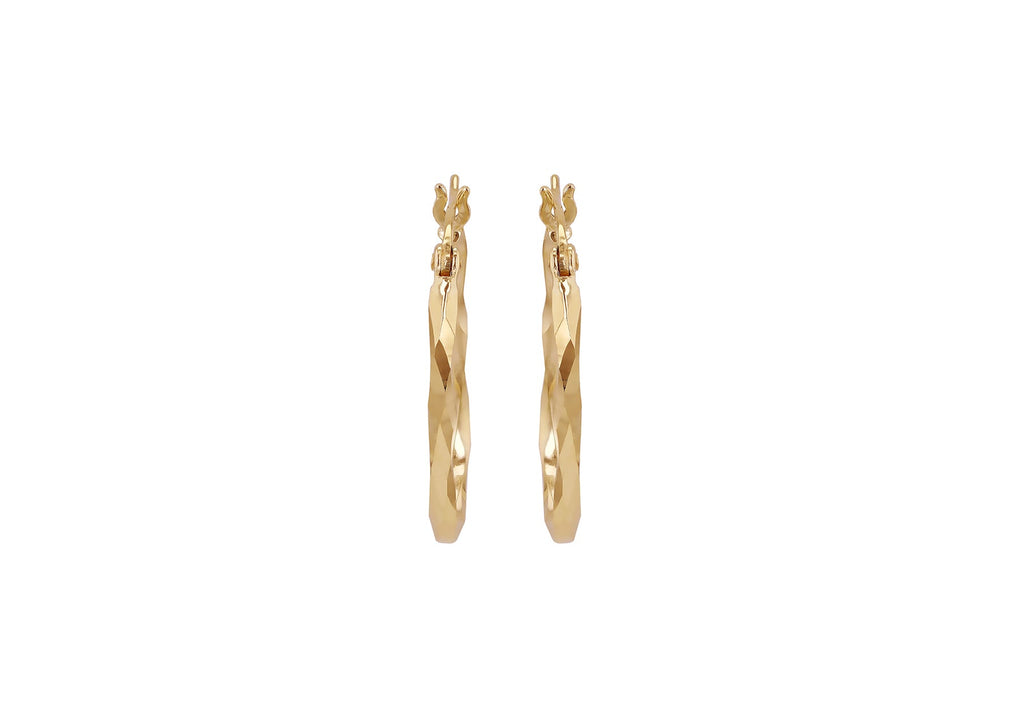 9K Yellow Gold Twist Oval Earrings