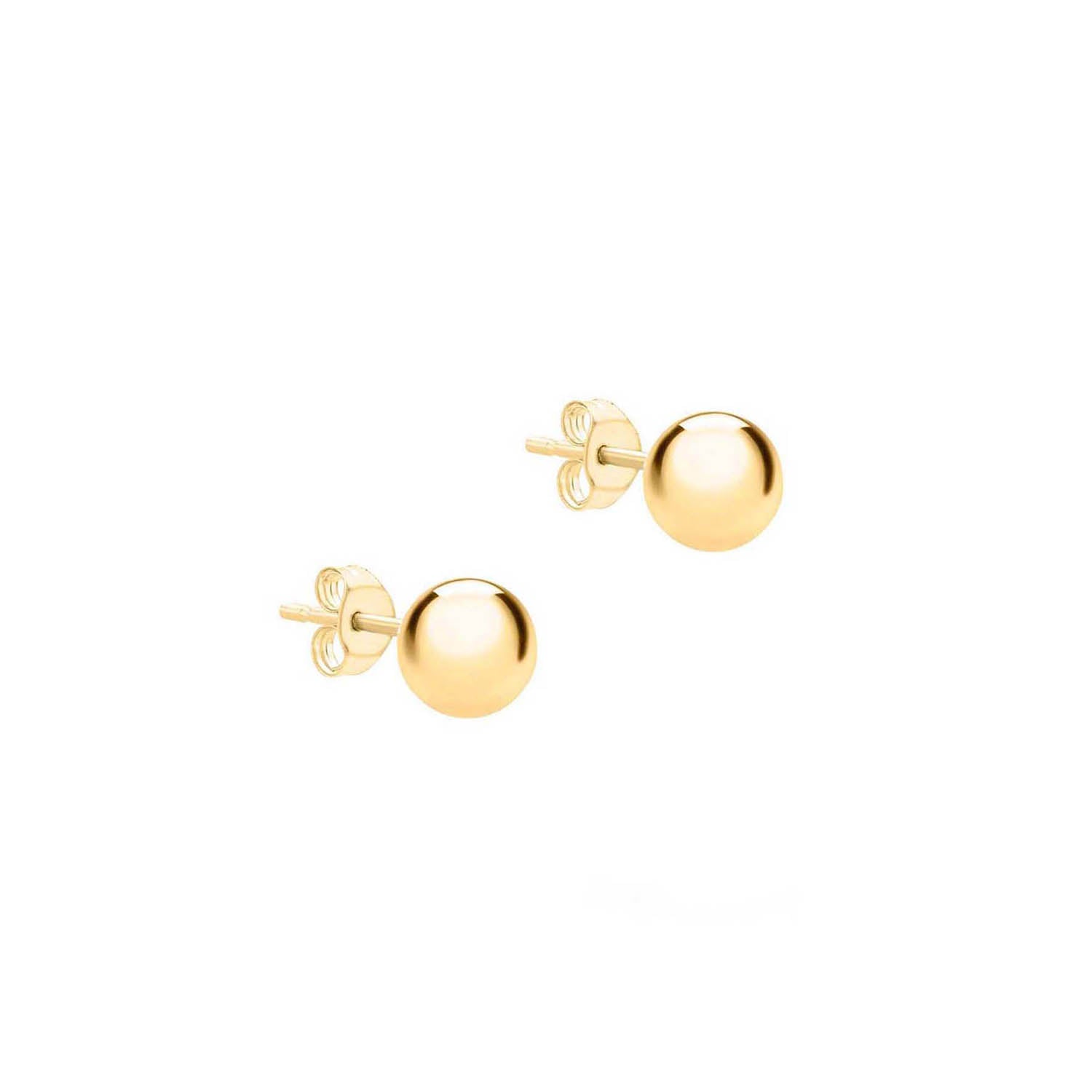 9K Yellow Gold 5mm Ball Stud Earrings