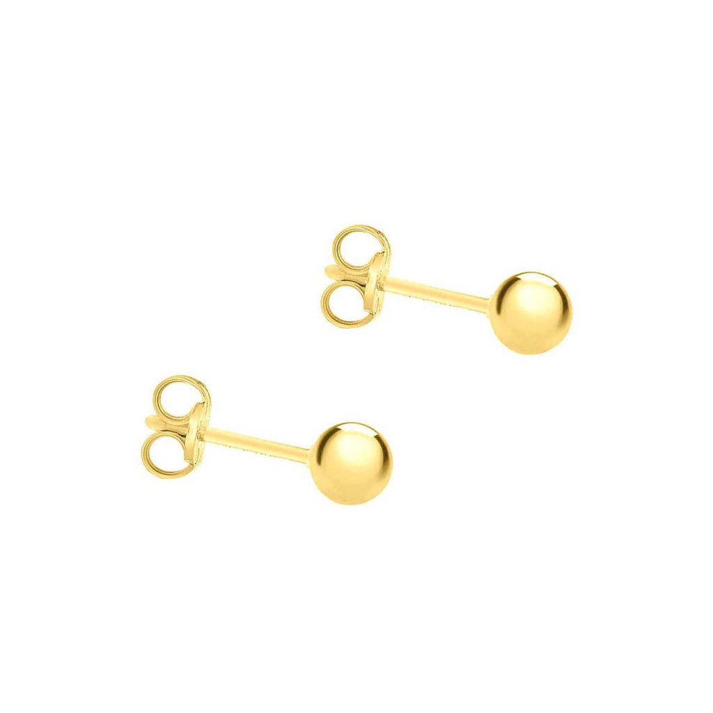 9K Yellow Gold 5mm Ball Stud Earrings