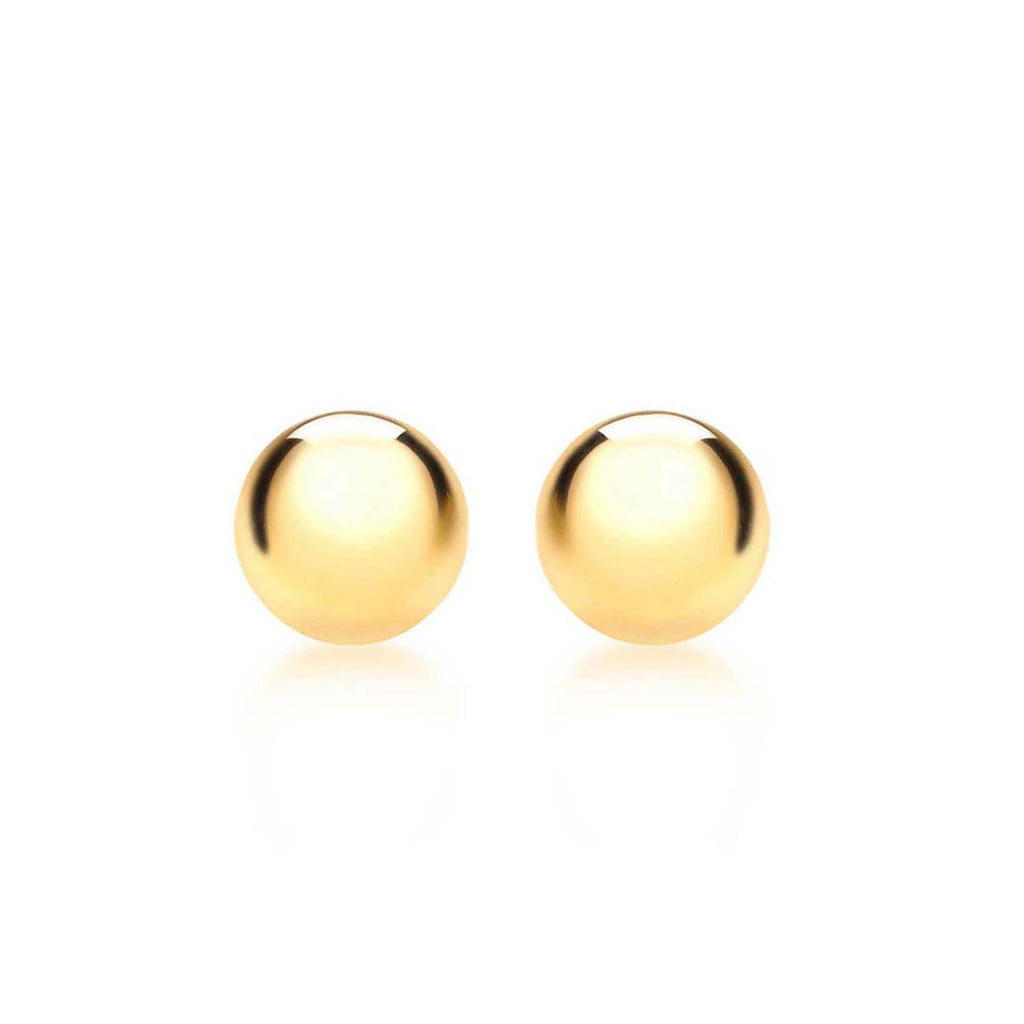 9K Yellow Gold 5mm Ball Stud Earrings