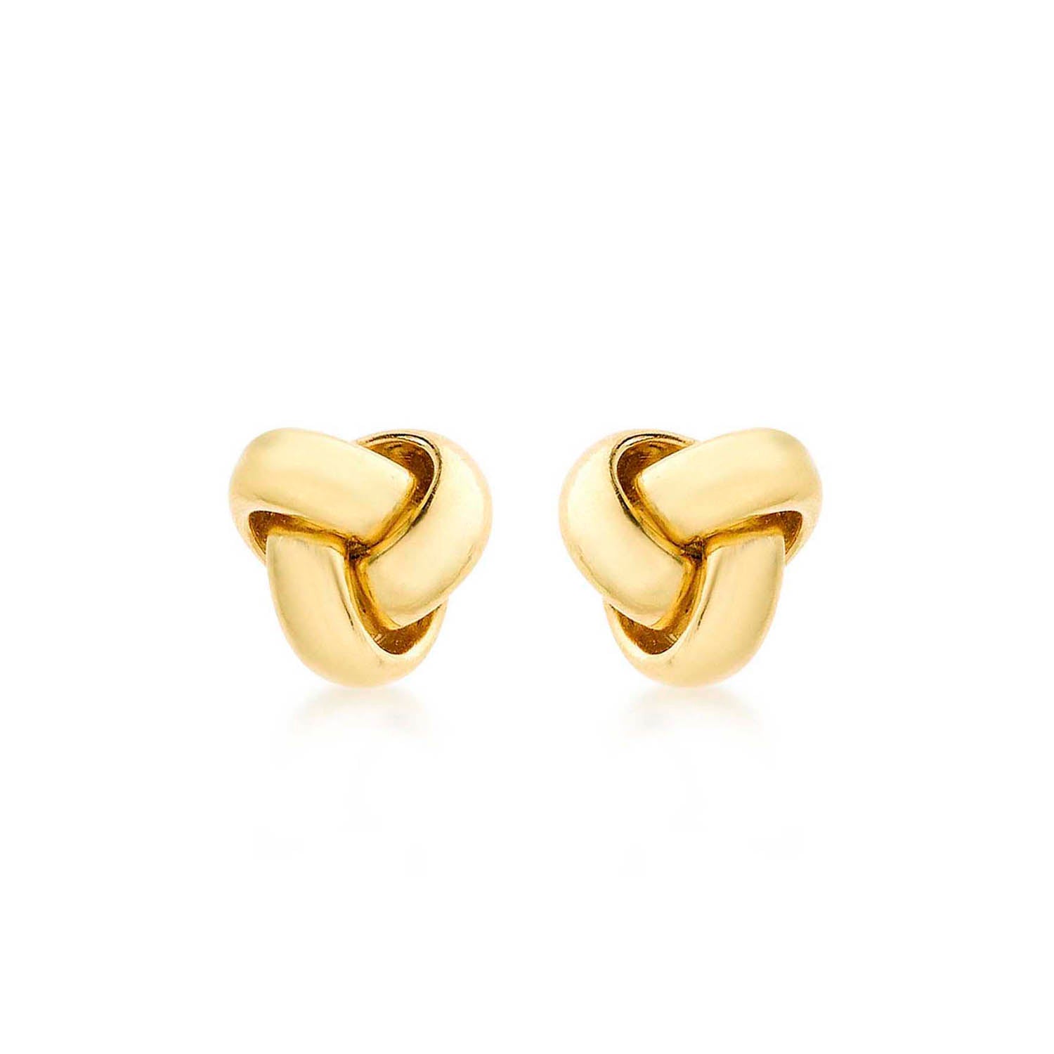 9K Yellow Gold 8mm Knot Stud Earrings