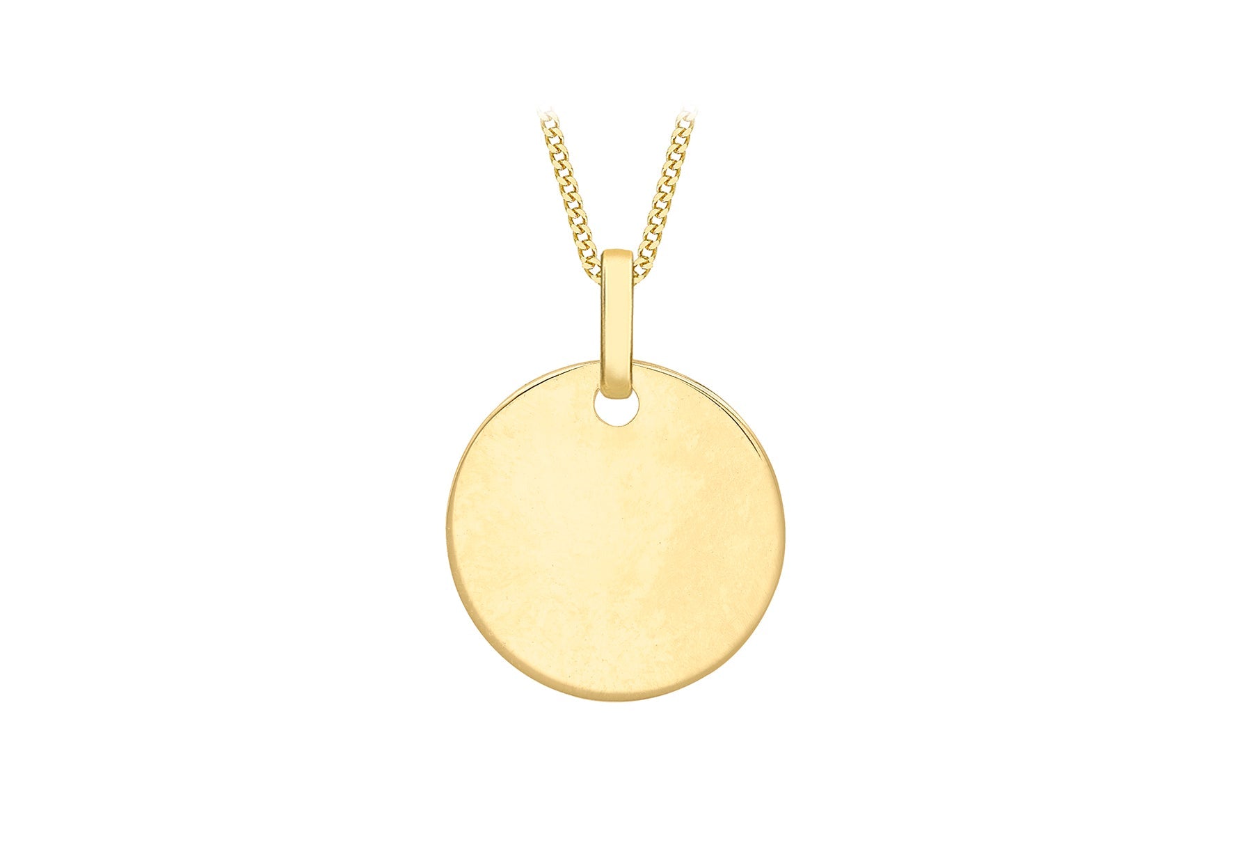 9K Yellow Gold Small Round Disc Pendant