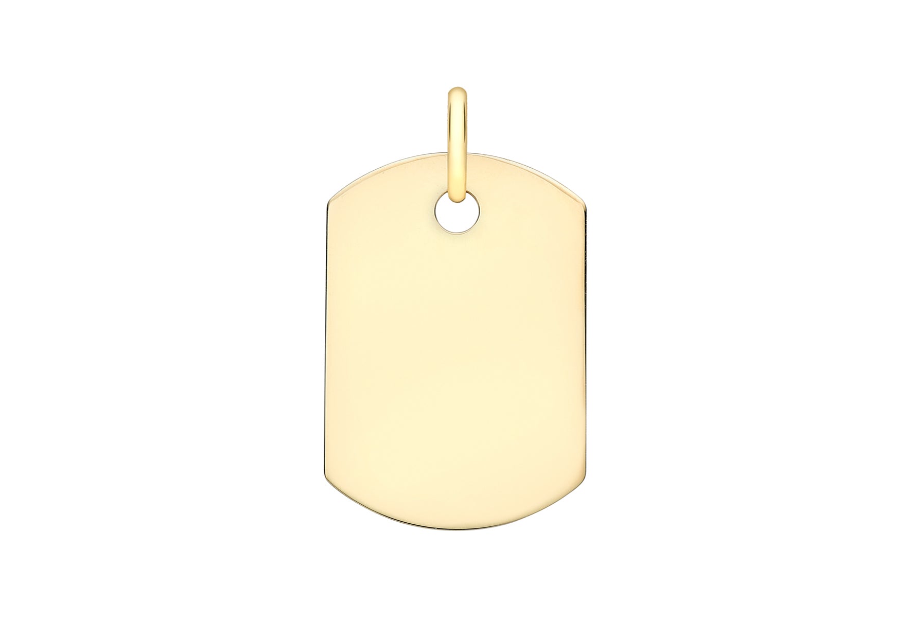 9K Yellow Gold Small Dog Tag Pendant