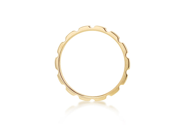 9K Yellow Gold Brick Stacker Ring