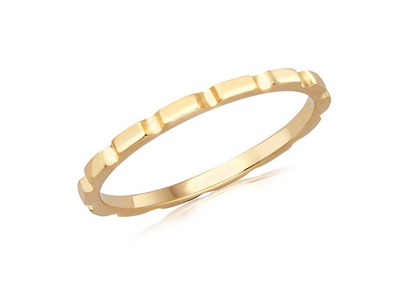 9K Yellow Gold Brick Stacker Ring