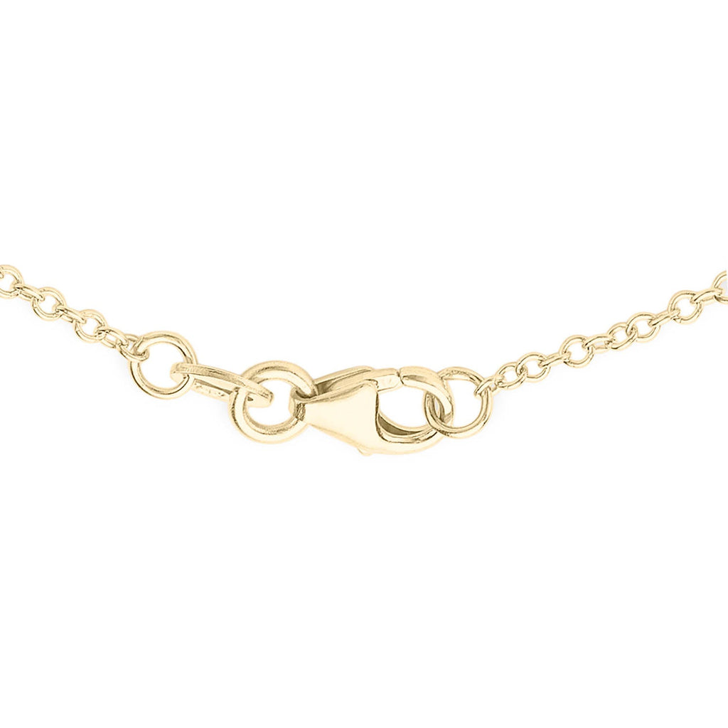 9K Yellow Gold Linked Heart Necklace 43-46cm