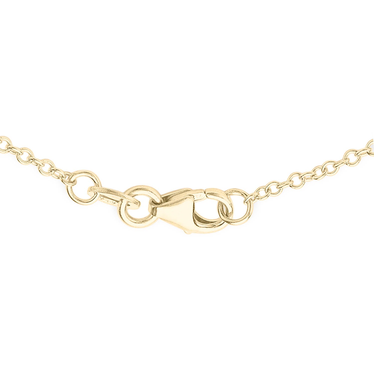 9K Yellow Gold Linked Heart Necklace 43-46cm