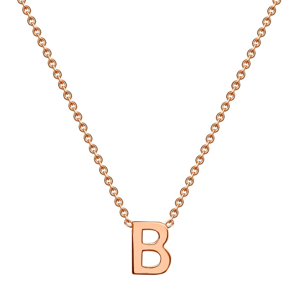 9K Rose Gold 'B' Initial Adjustable Letter Necklace 38/43cm