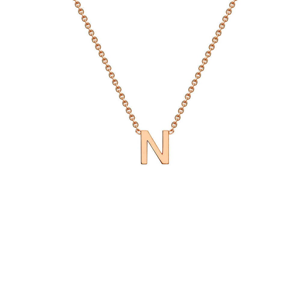 9K Rose Gold 'N' Initial Adjustable Letter Necklace 38/43cm