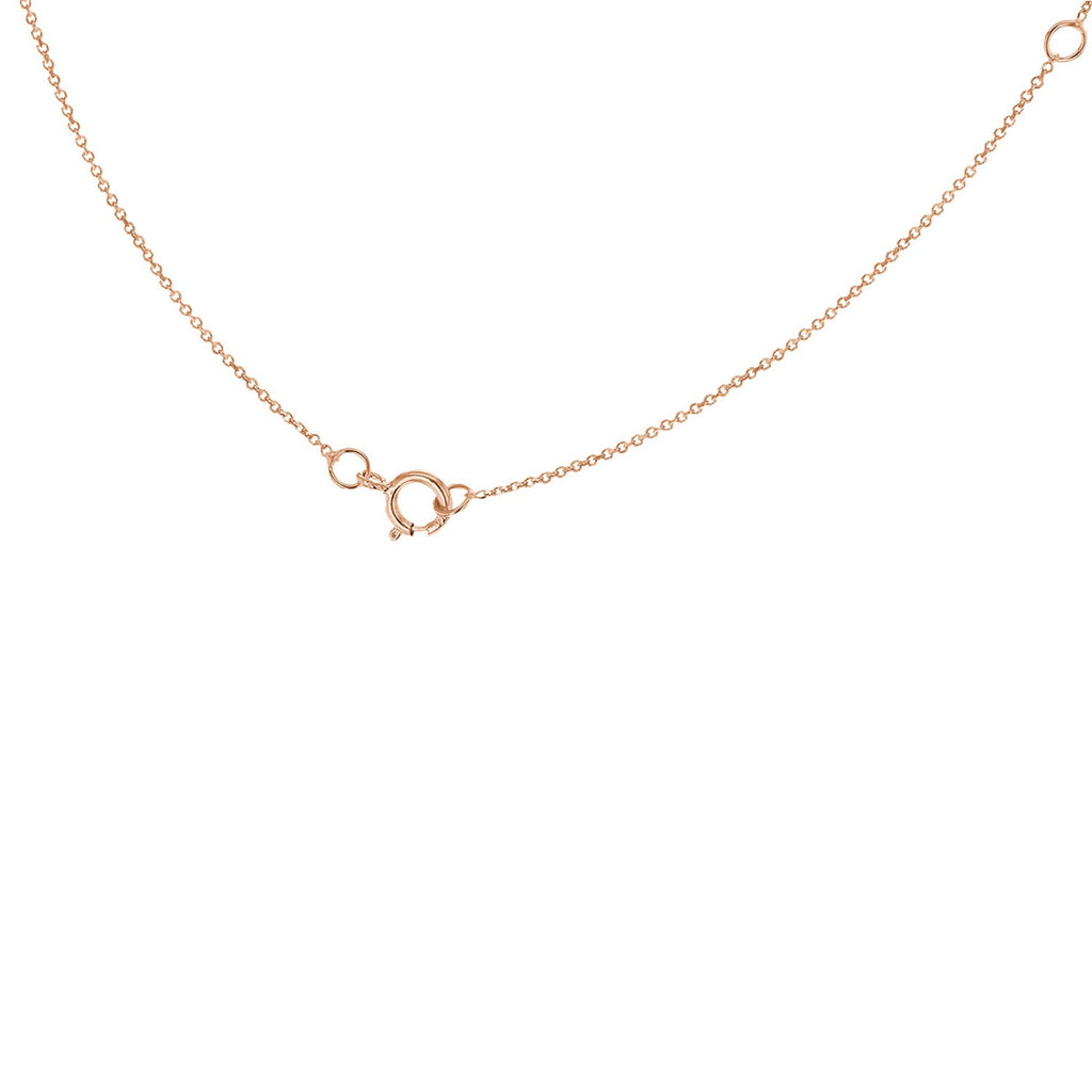 9K Rose Gold 'X' Initial Adjustable Letter Necklace 38/43cm