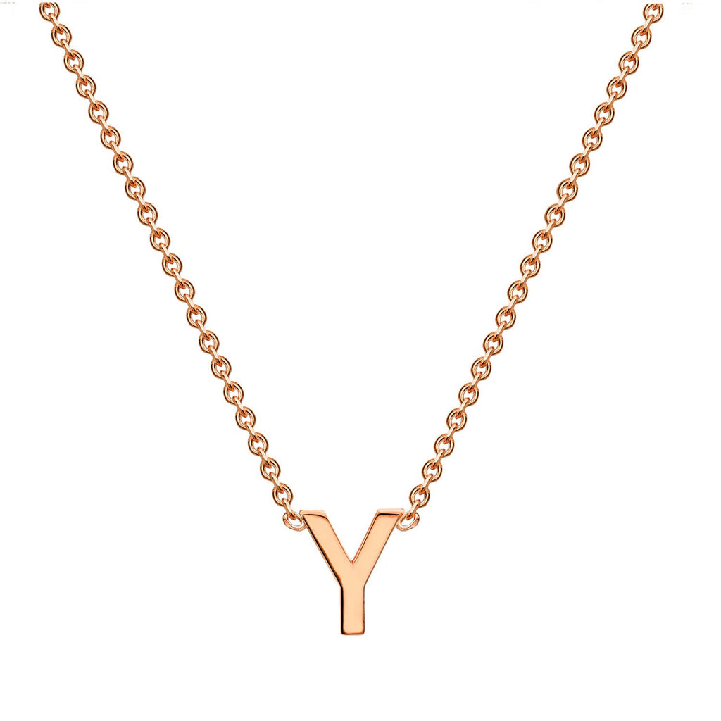 9K Rose Gold 'Y' Initial Adjustable Letter Necklace 38/43cm