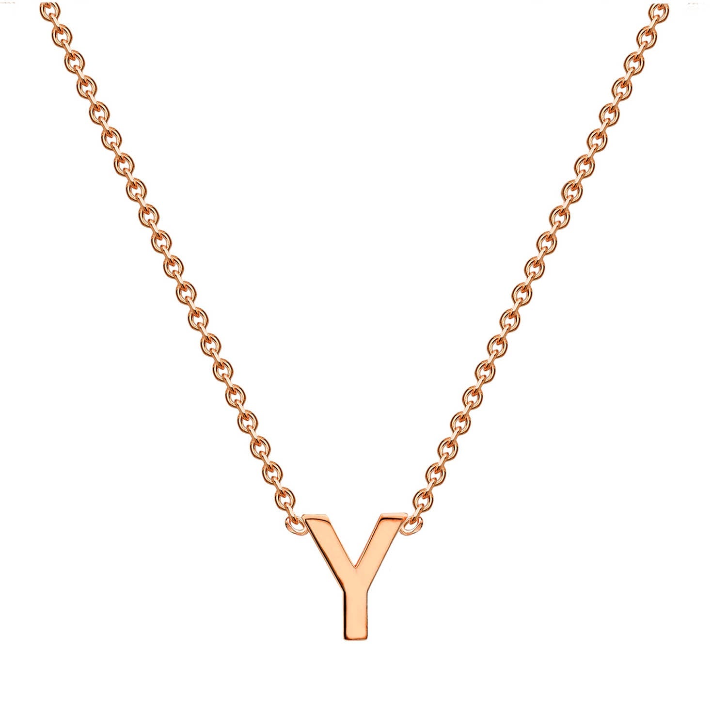 9K Rose Gold 'Y' Initial Adjustable Letter Necklace 38/43cm