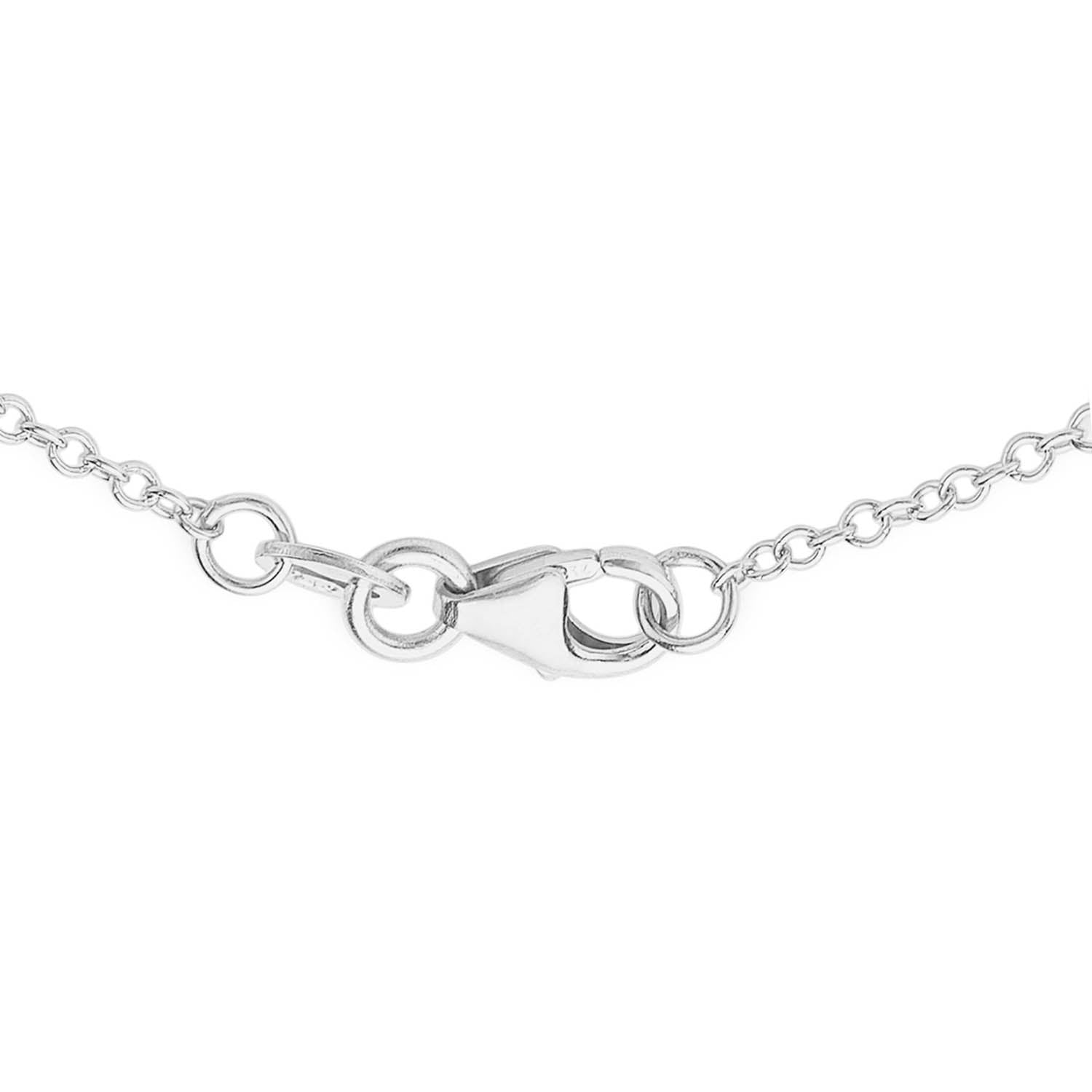 9K White Gold Solid Horizontal Bar Necklace 41+2cm