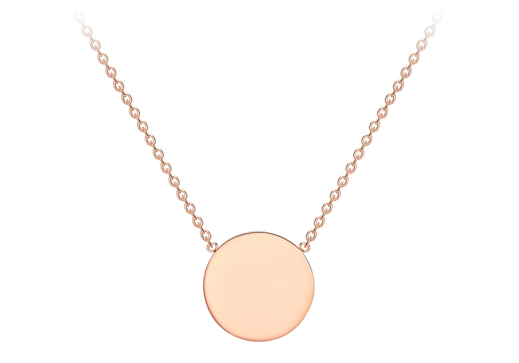9K Yellow Gold 10mm Disc Adjustable Necklace 41cm-43cm