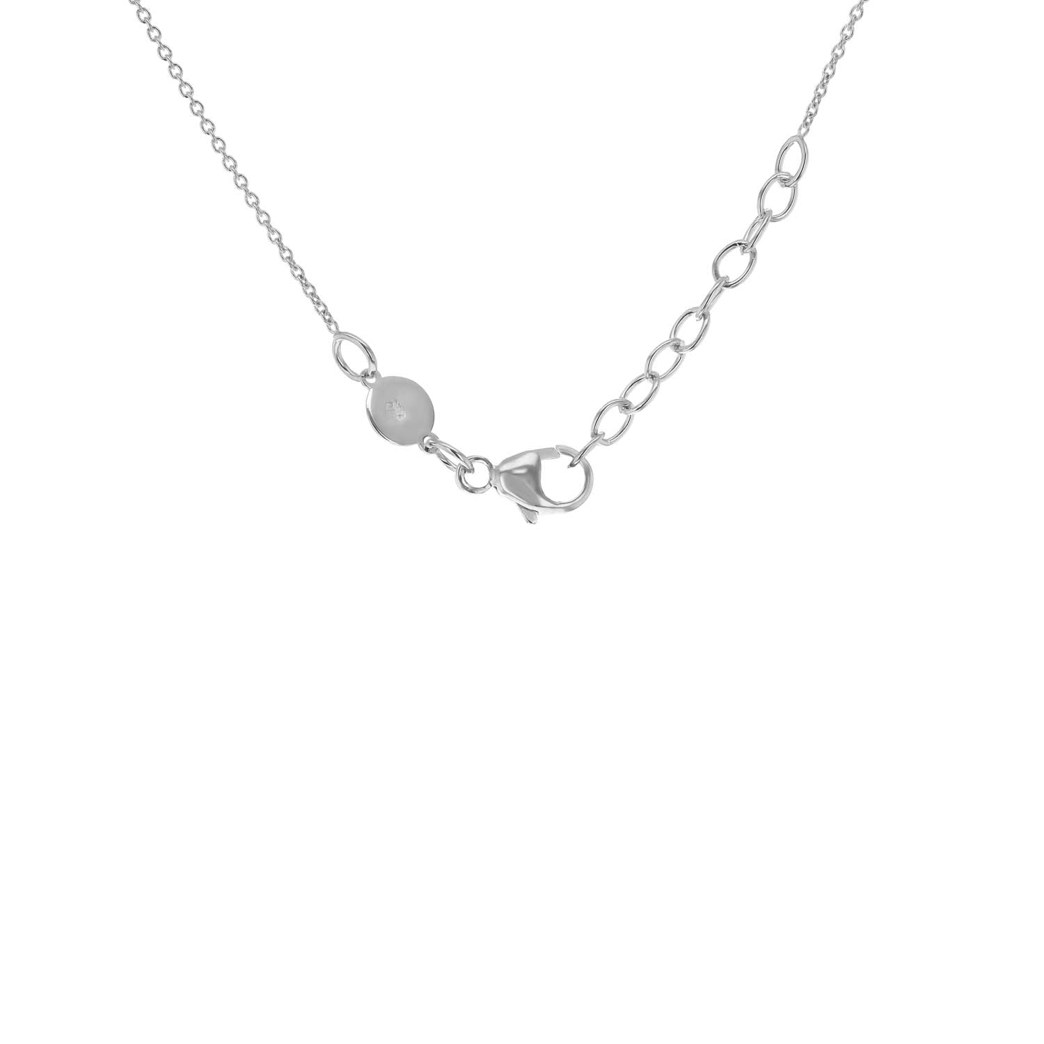 9K White Gold 10mm Disc Adjustable Necklace 41cm-43cm