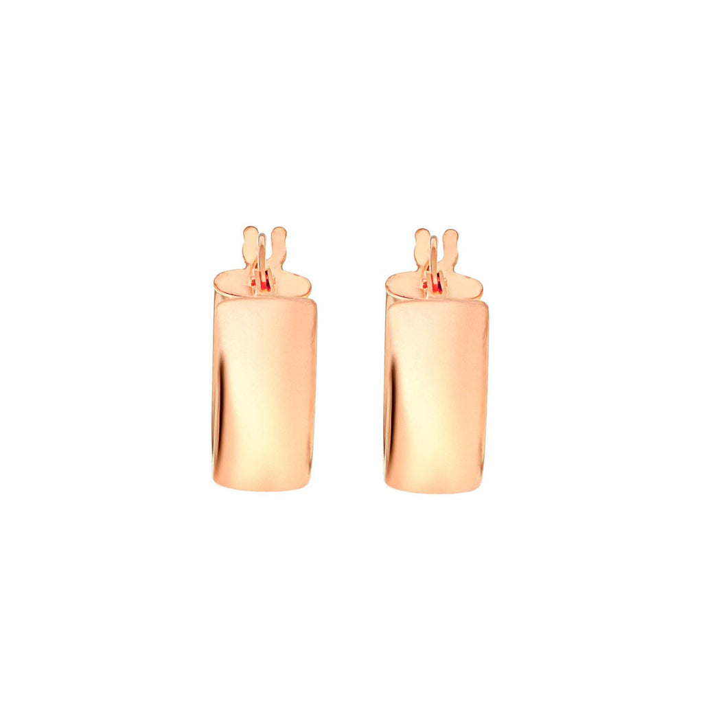 9K Rose Gold 6mm Band 14mm Creole Earrings
