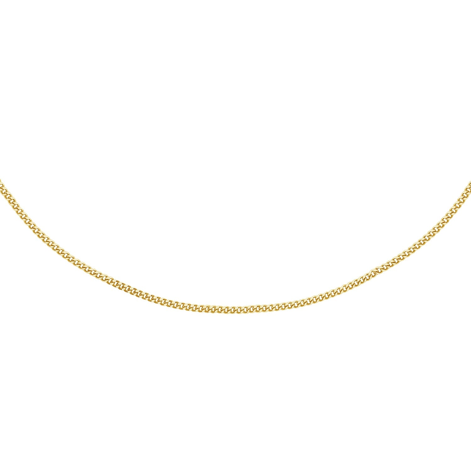 9K Yellow Gold 25 Diamond Cut Curb Chain 40cm