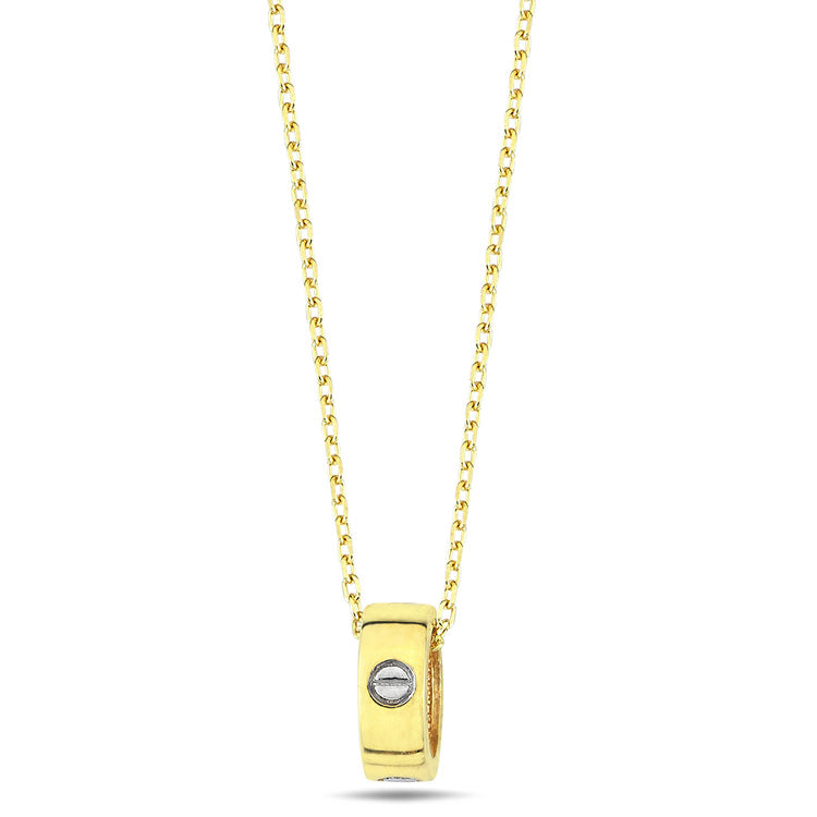 9K Yellow Gold Lock Necklace 45cm