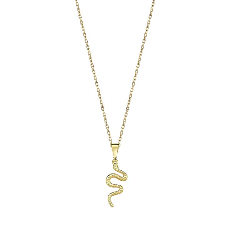 9K Yellow Gold Snake Necklace 40-45cm
