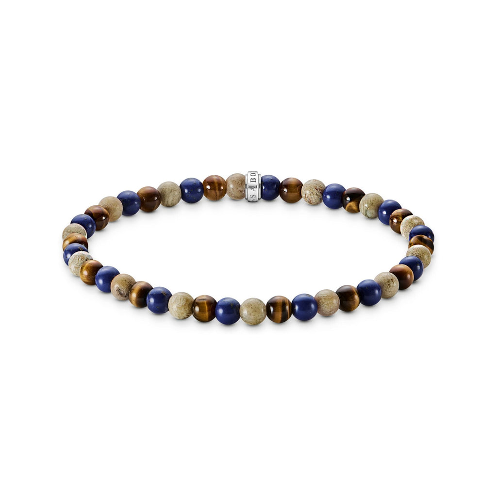 THOMAS SABO Bracelet with brown and blue beads