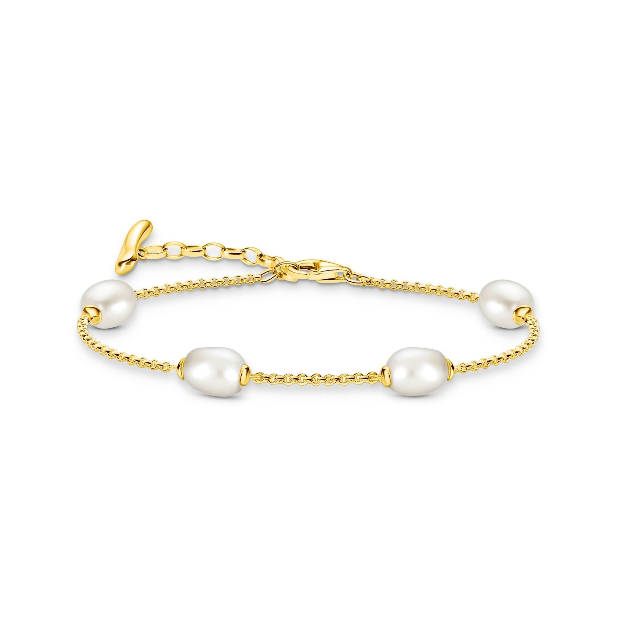THOMAS SABO Bracelet with Freshwater Pearls in Gold