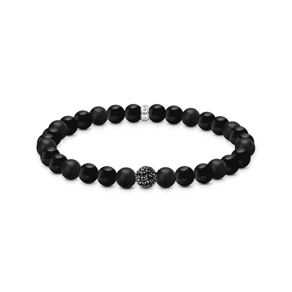 THOMAS SABO Obsidian bracelet with zirconia