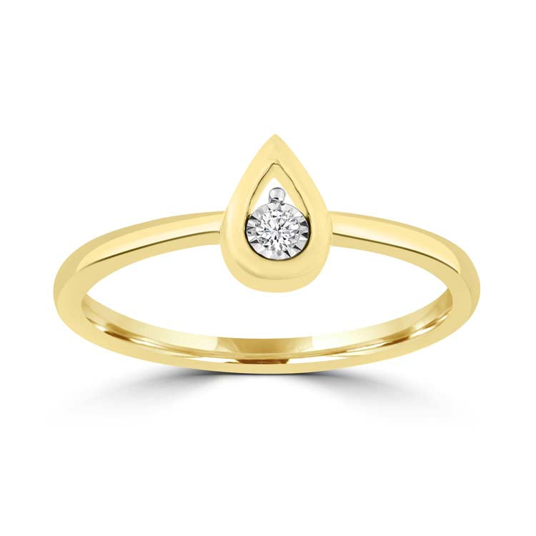 Diamond Ring with 0.03ct Diamonds in 9K Yellow Gold