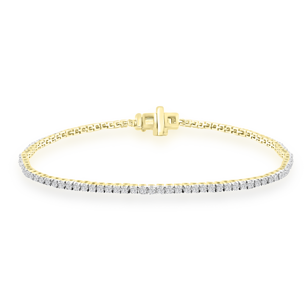 Diamond Tennis Bracelet with 1.00ct Diamonds in 9K Yellow Gold