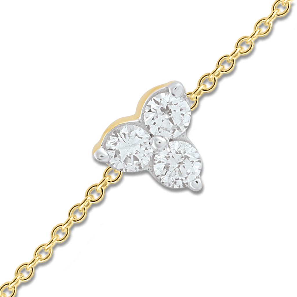 Bracelet with 0.15ct Diamonds in 9K Yellow Gold 17+2cm